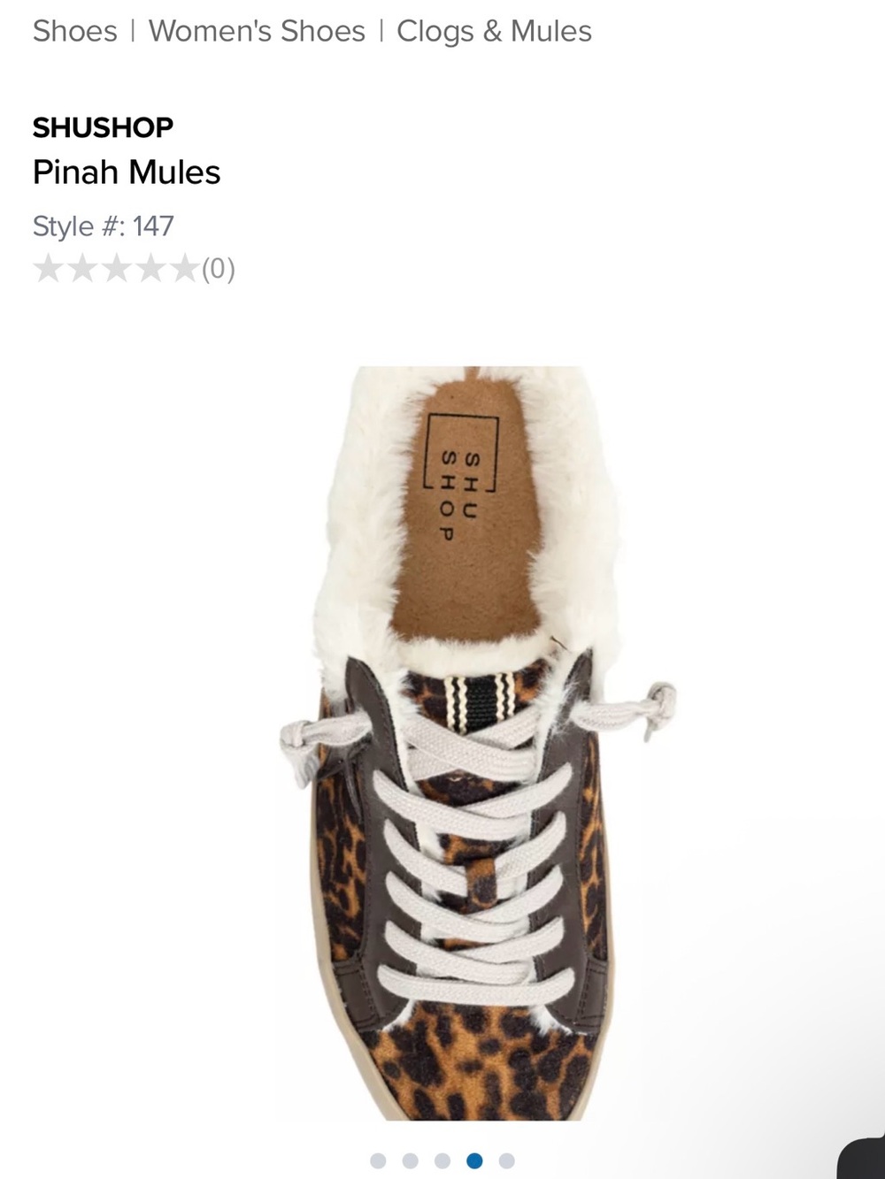 ShuShop Leopard-Print Fur-Lined Lace-Up Mule - Brown, Cream